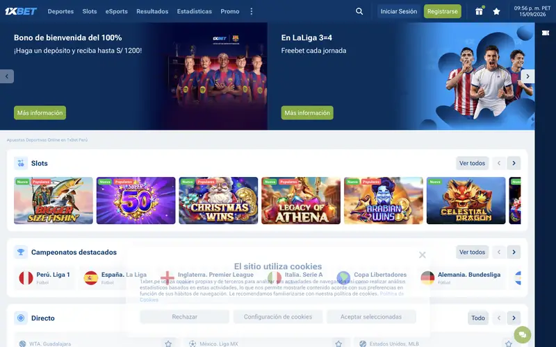 Portada de 1xbet.pe