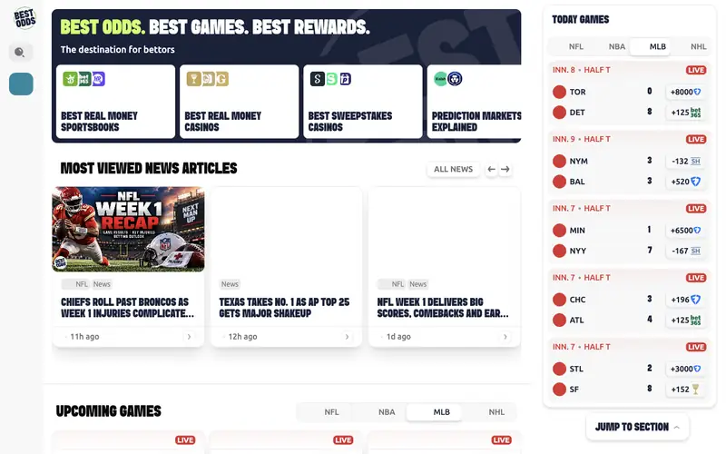 Homepage of bestodds.com