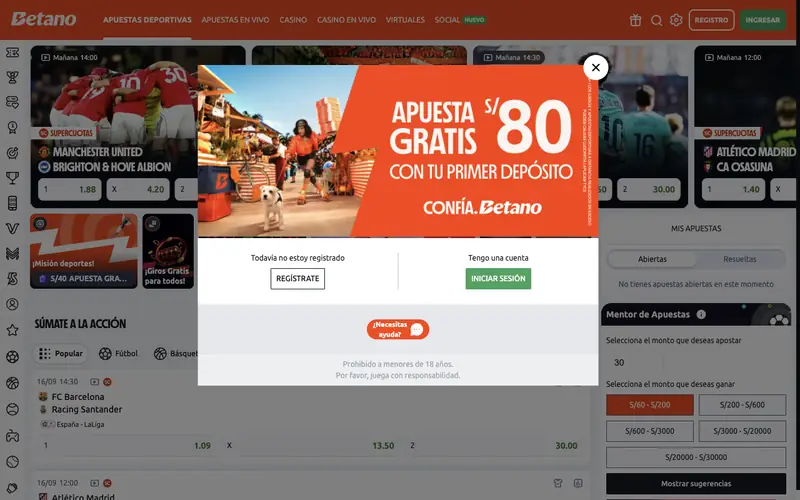 Portada de betano.pe