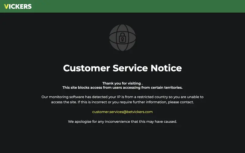 Homepage of betvickers.com