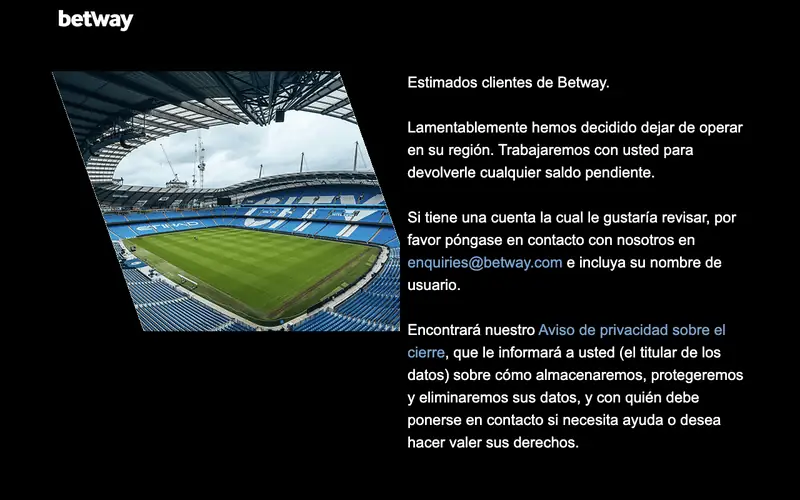 Homepage of betway.com