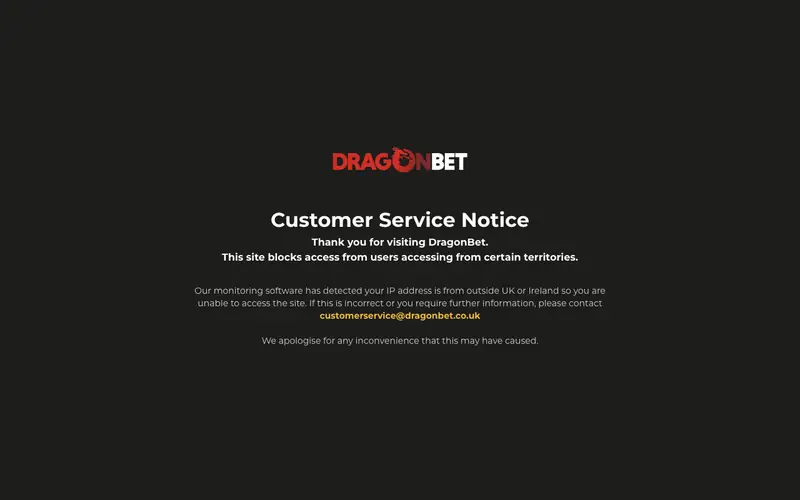 Homepage of dragonbet.co.uk