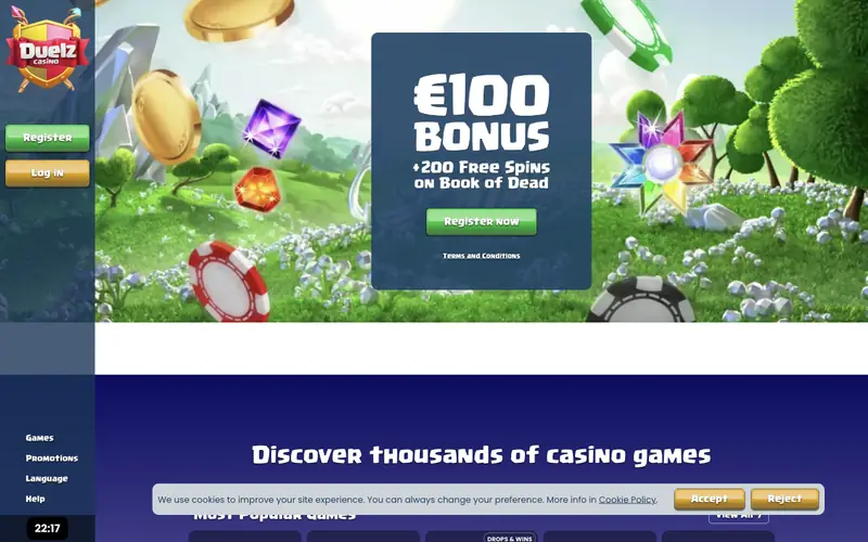 Homepage of duelz.com