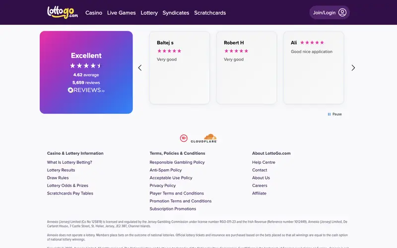 Homepage of lottogo.com