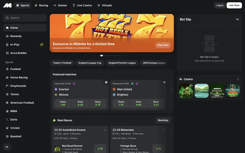 Homepage of midnite.com