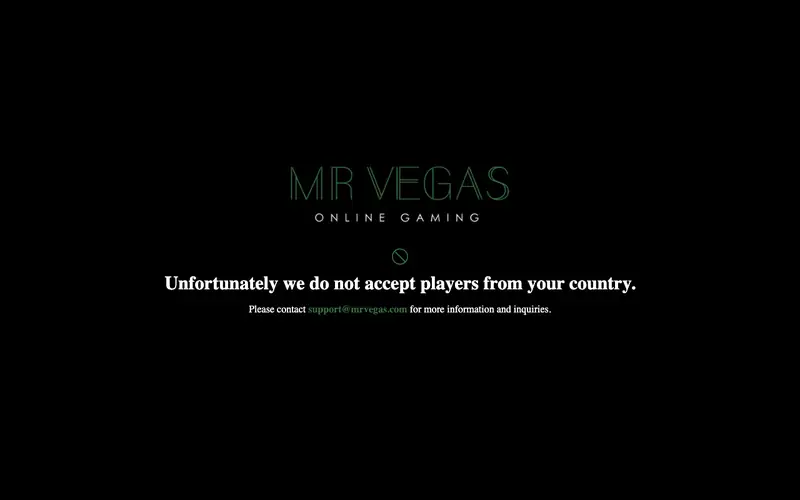 Homepage of mrvegas.com