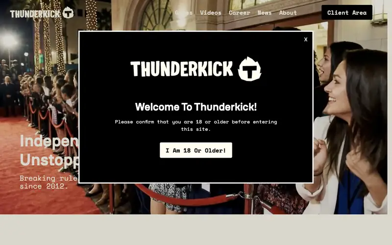 Homepage of thunderkick.com