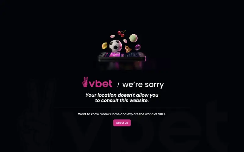 Homepage of vbet.co.uk